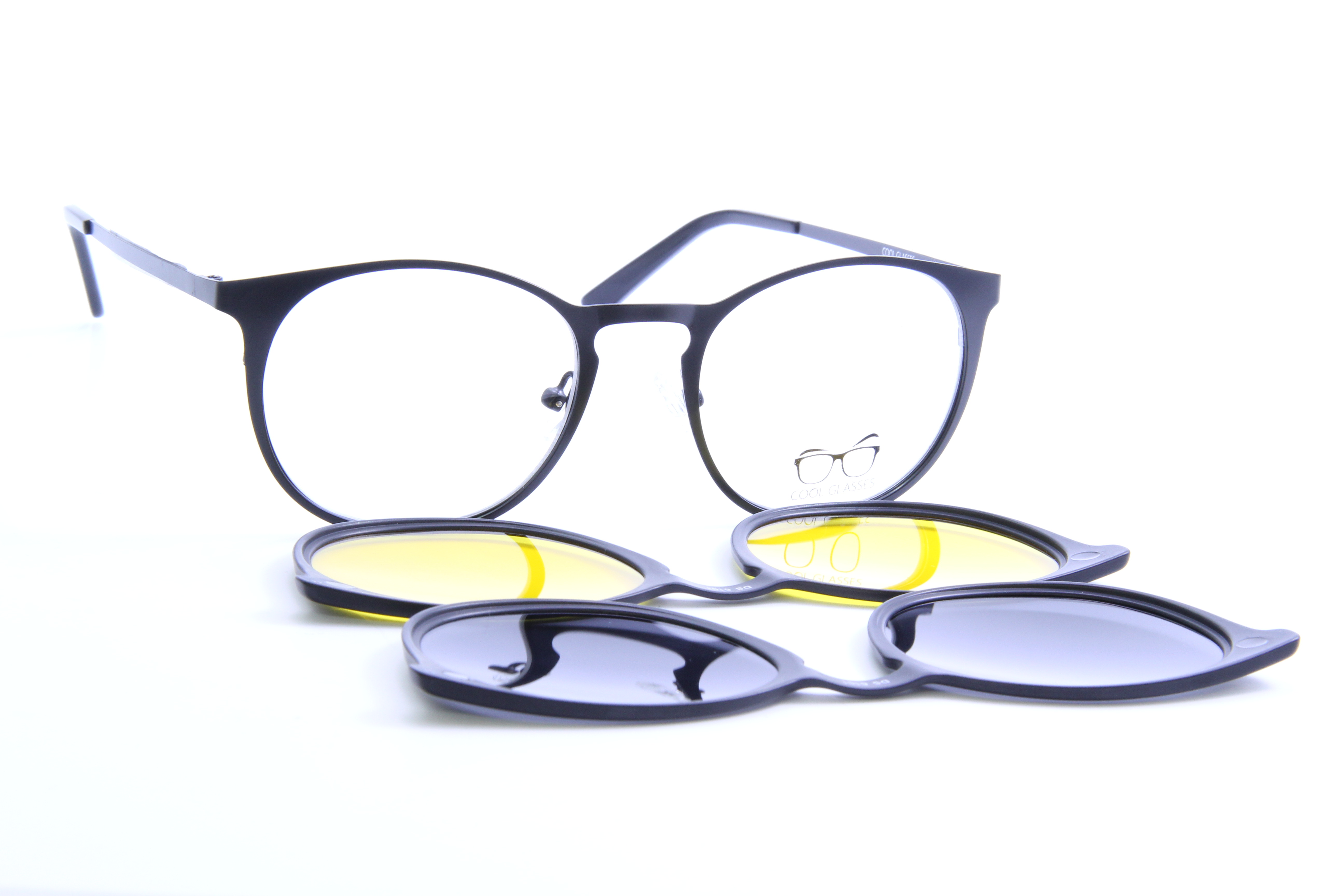 FORCE Brille mit Wechsellinsen & Dioptrien Clip bis 4 Diop Polycarb /90922x ~ 